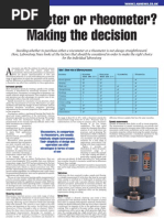 REO-Viscometer or Rheometer Making The Decision