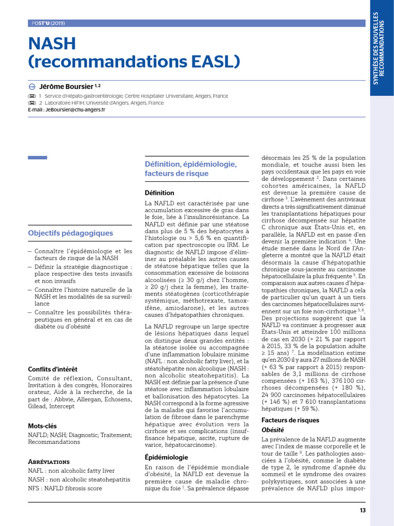 Recommandations sur la NASH et NAFLD | PDF | Cirrhose | Hépatite