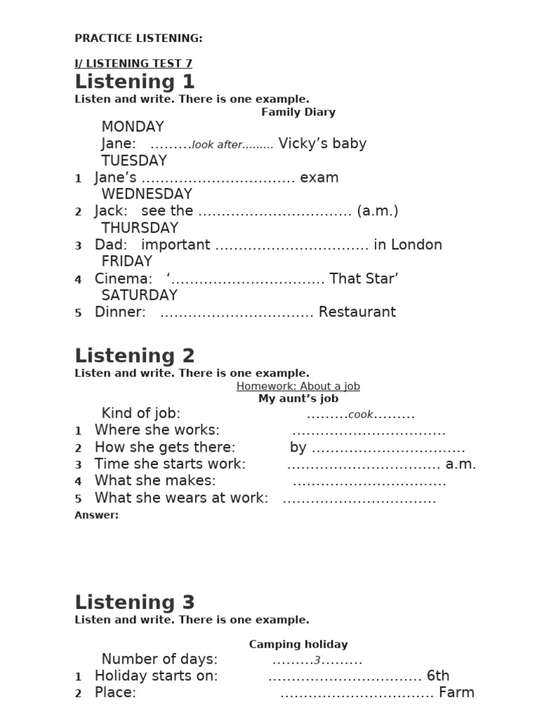 Listening Practice for Beginners | PDF