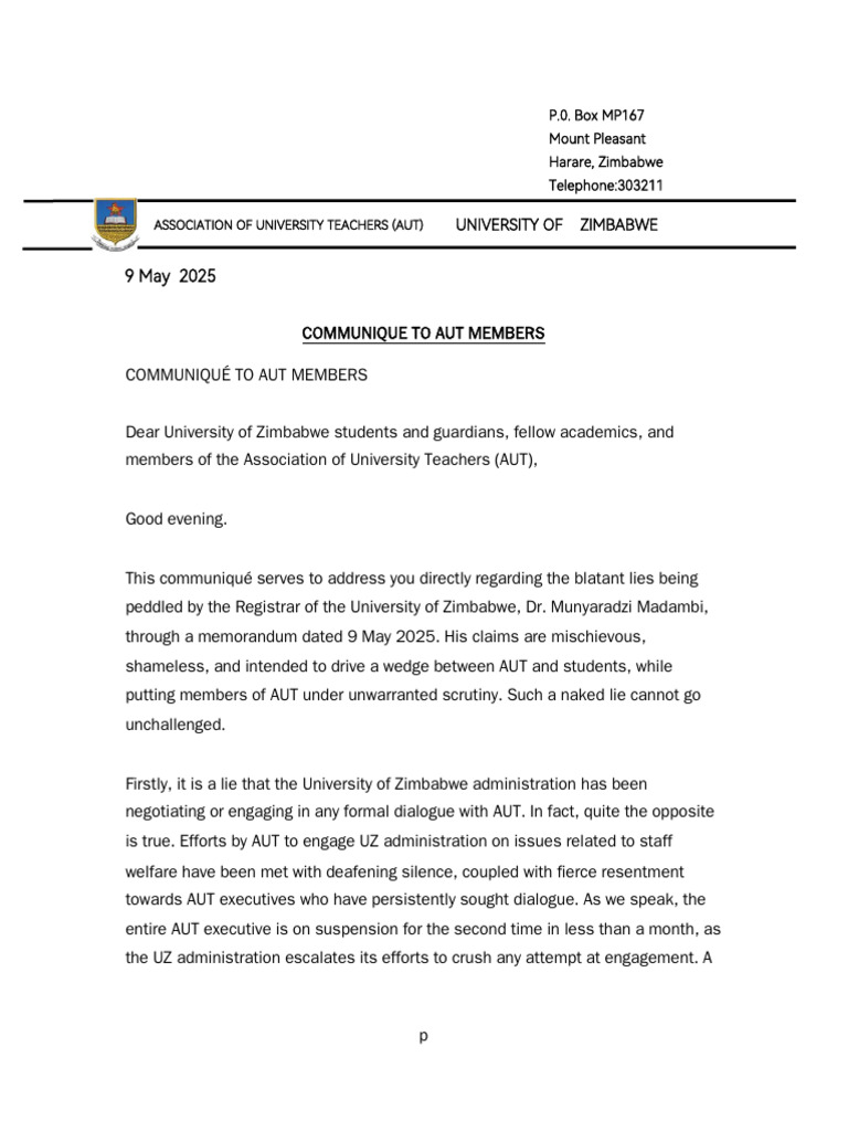 Response to Dr. Madambi's Claims | PDF | Trade Union