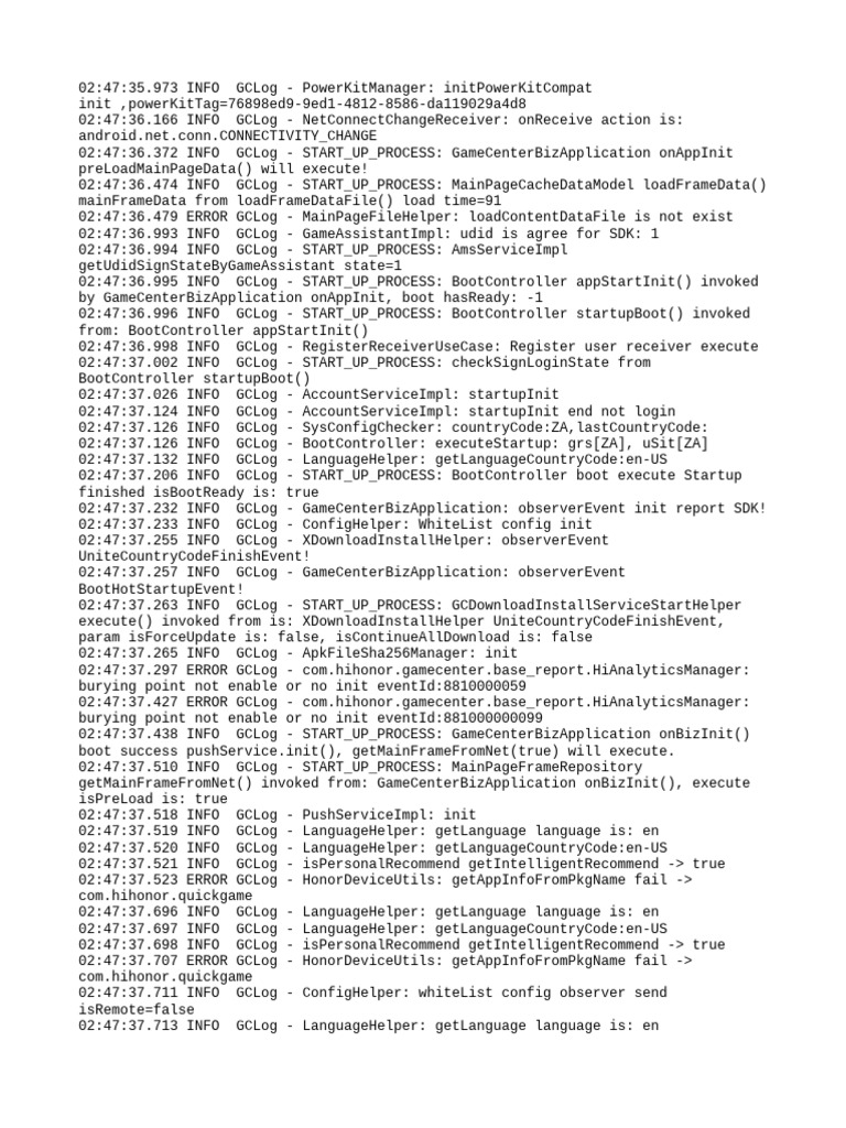 GameCenter Initialization Log Analysis | PDF | Internet Protocols ...