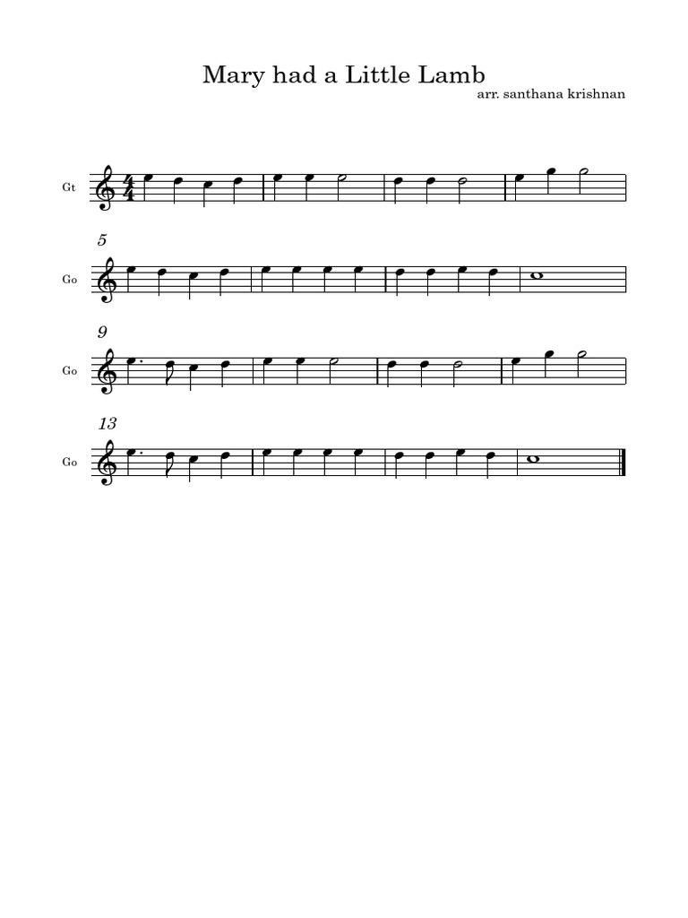 Mary Had A Little Lamb PDF