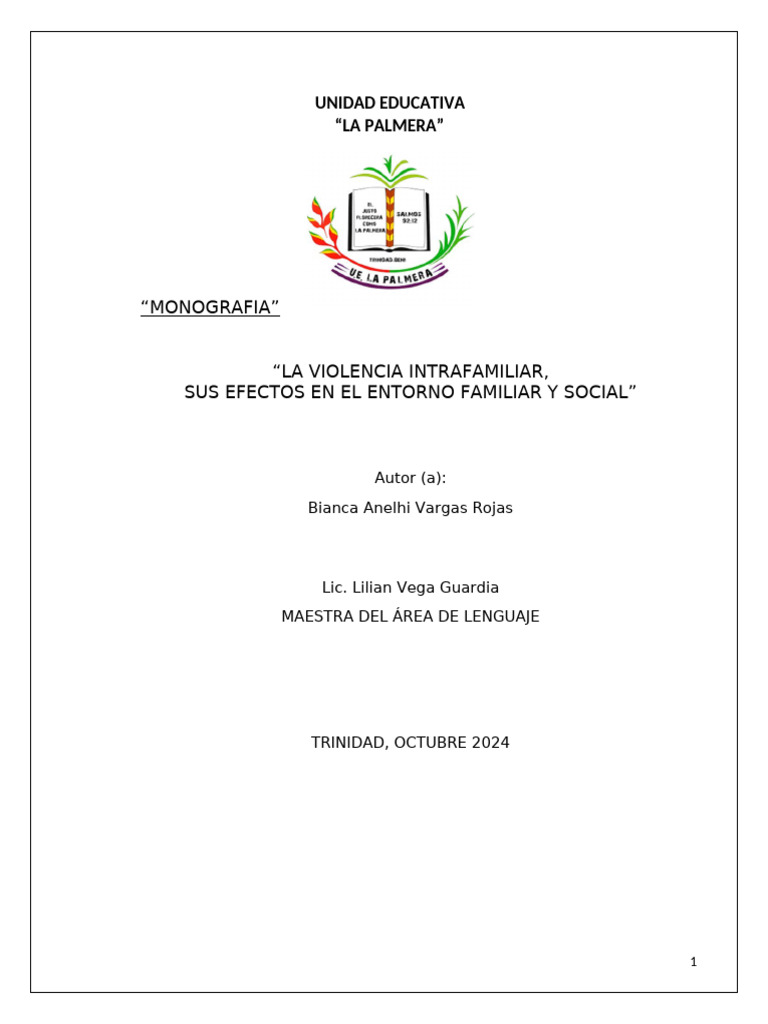 Efectos de la violencia intrafamiliar | PDF | Violencia doméstica ...
