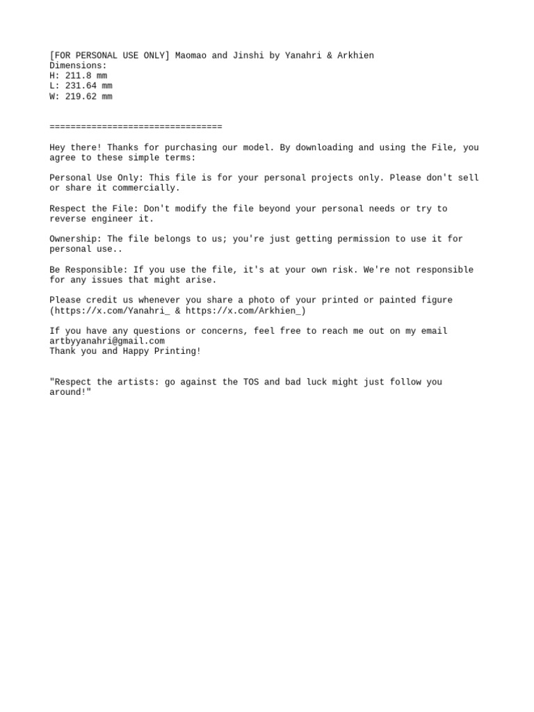 For Personal Use Only Tos | PDF