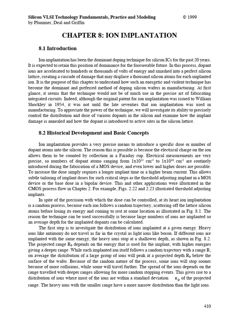 Ion Implantation in Silicon VLSI | PDF | Ion Implantation | Doping ...