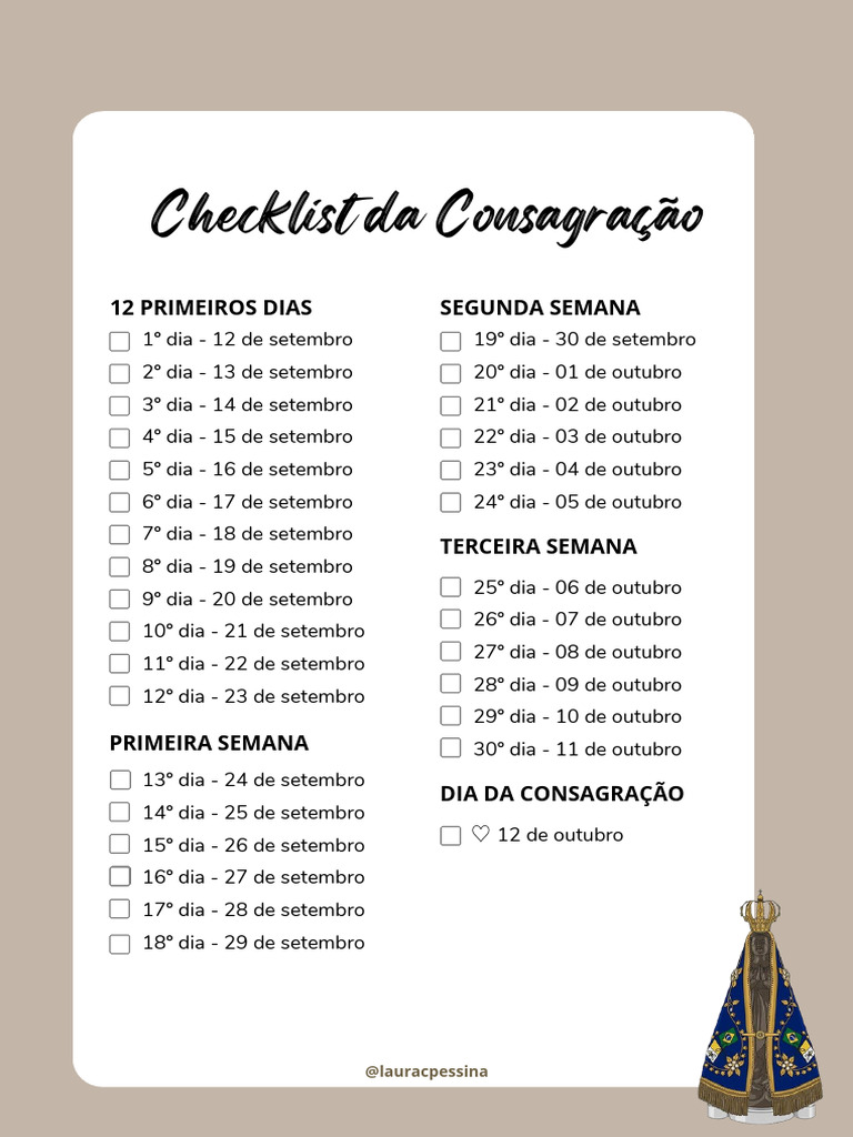 Checklist da Consagração Diária | PDF