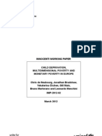 Child Deprivation, Multidimensional Poverty and Monetary Poverty in Europe