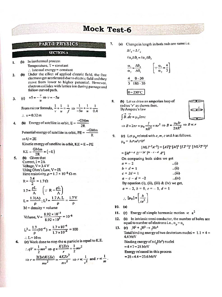 Mock 06 Answer Key | PDF