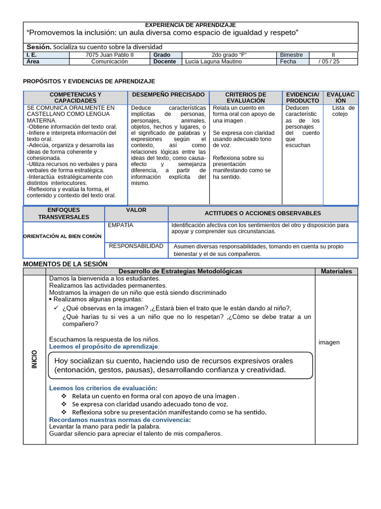 Inclusión y Diversidad en el Aula | PDF | Aprendizaje | Conceptos ...