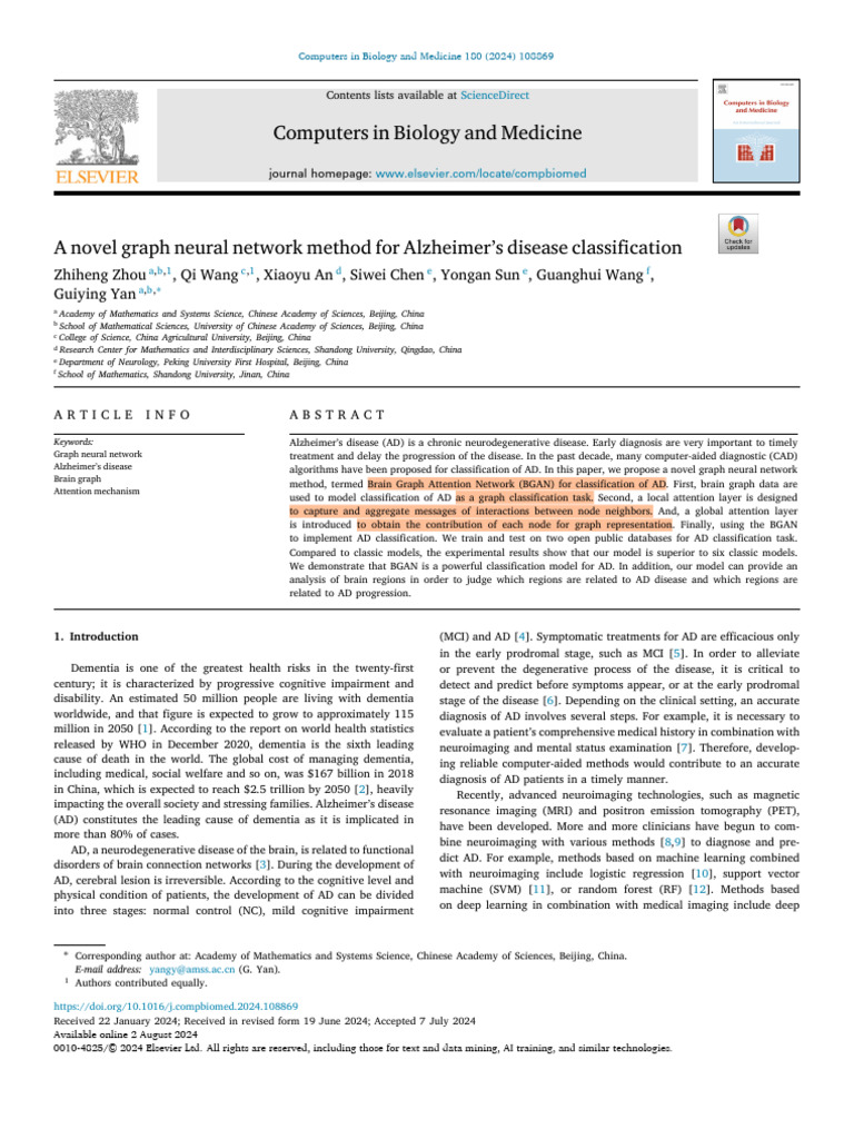 Graph Neural Network for Alzheimer's Classification | PDF | Deep ...
