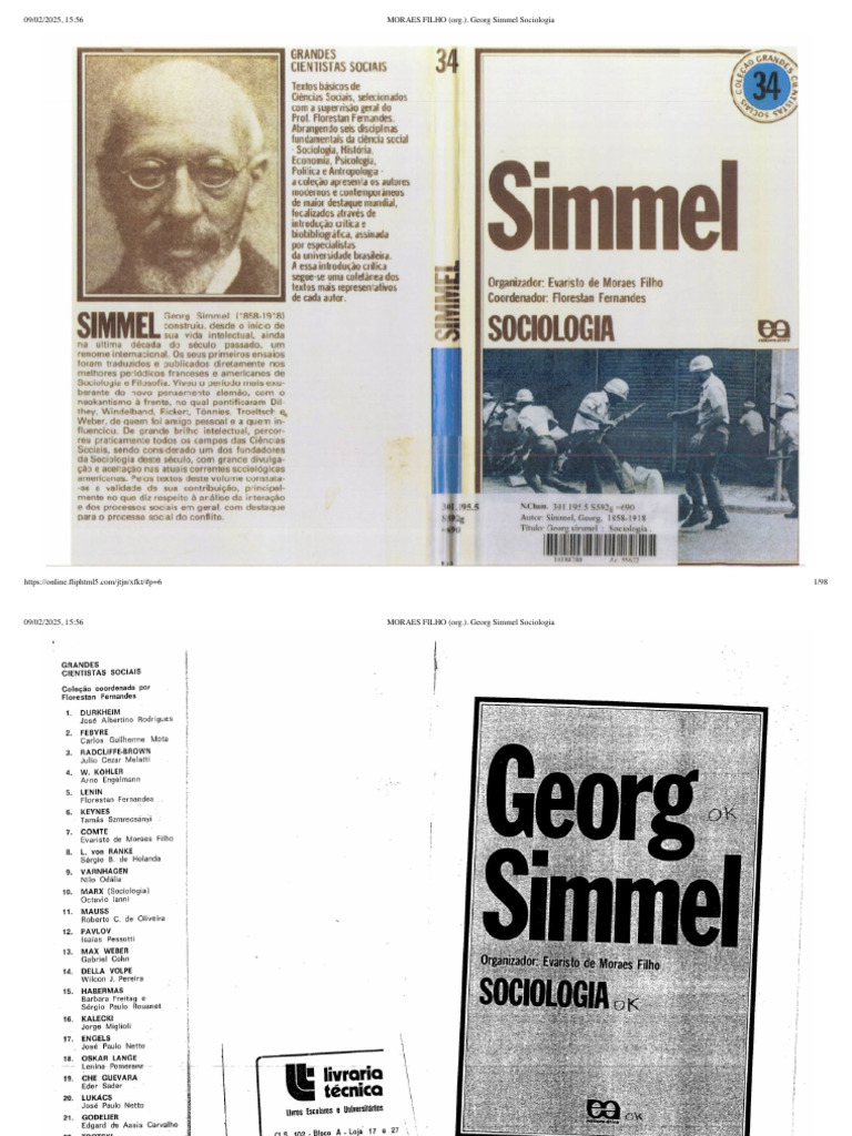 Sociologia de Georg Simmel | PDF | Educação em Artes Liberais | Science