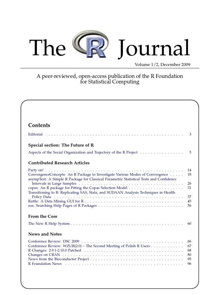 RJournal 2009-2 | PDF | R (Programming Language) | Bias