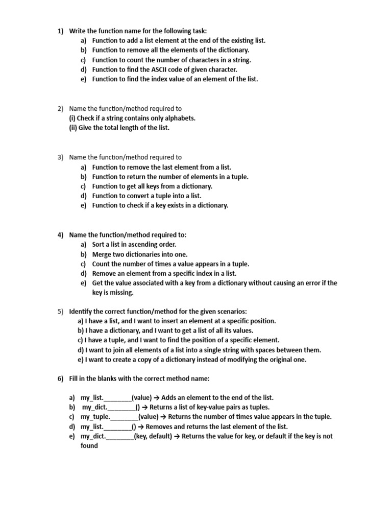 Python Functions for Data Structures | PDF | String (Computer Science ...