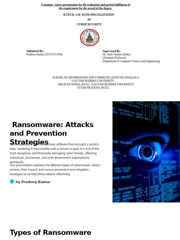 Ransomware Attacks and Prevention Strategies | PDF | Ransomware | Security