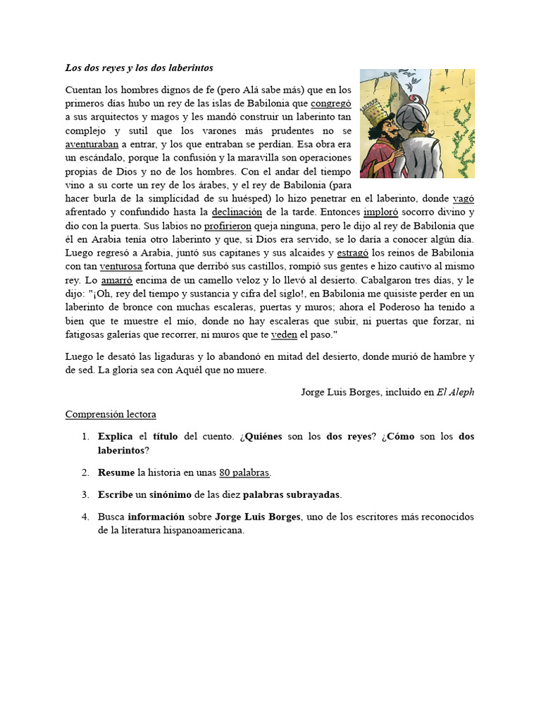 Laberintos y Reyes en Borges | PDF