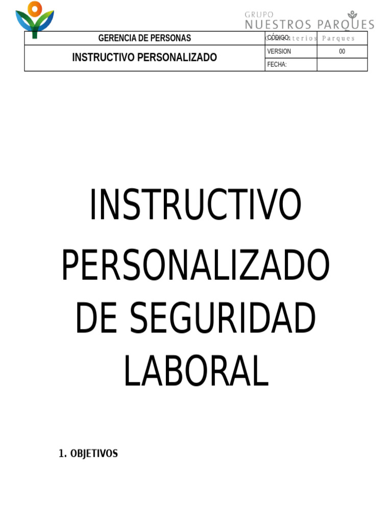 Instructivo de Seguridad Laboral en Operaciones | PDF | Seguridad y ...