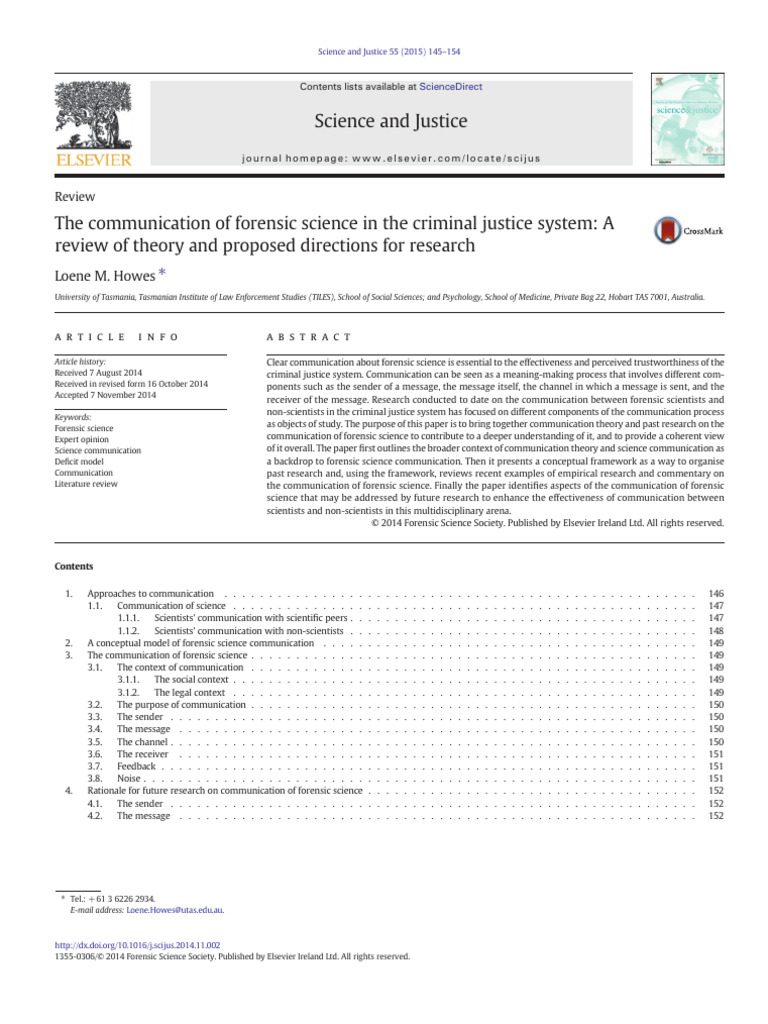 The Communication of Forensic Science in | PDF | Communication | Science