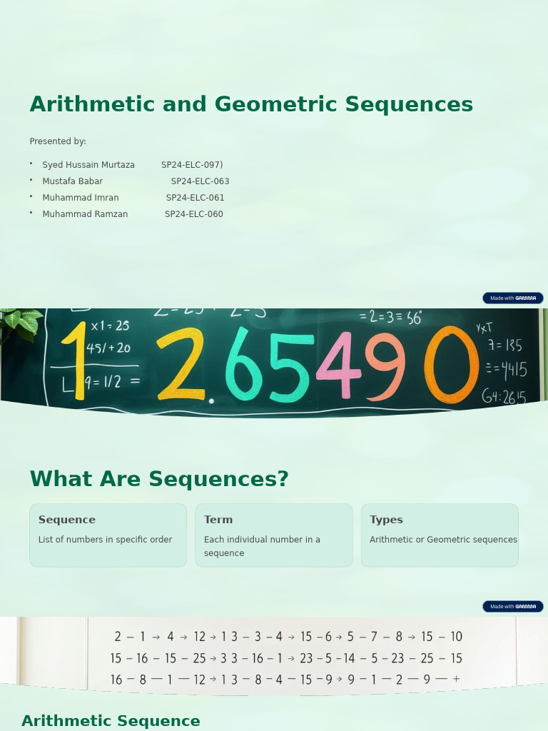 Arithmetic and Geometric Sequences | PDF