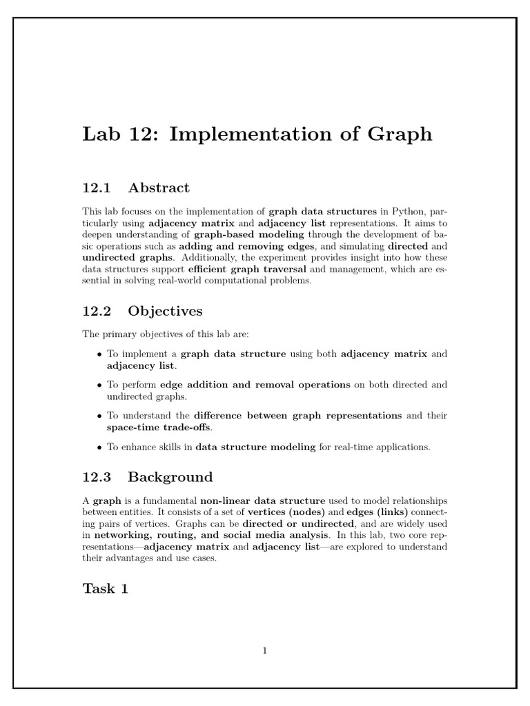 Graph Data Structures in Python | PDF | Vertex (Graph Theory ...