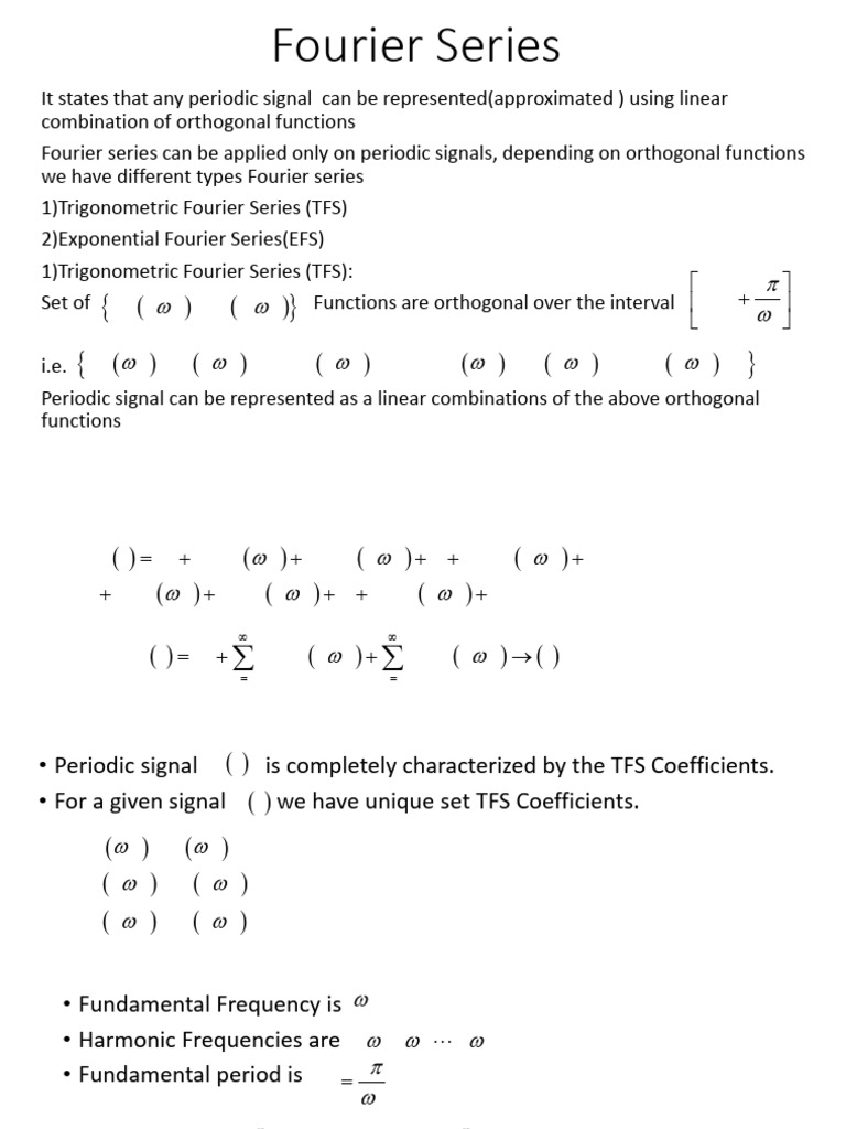 Understanding Fourier Series Types | PDF | Fourier Series | Function ...