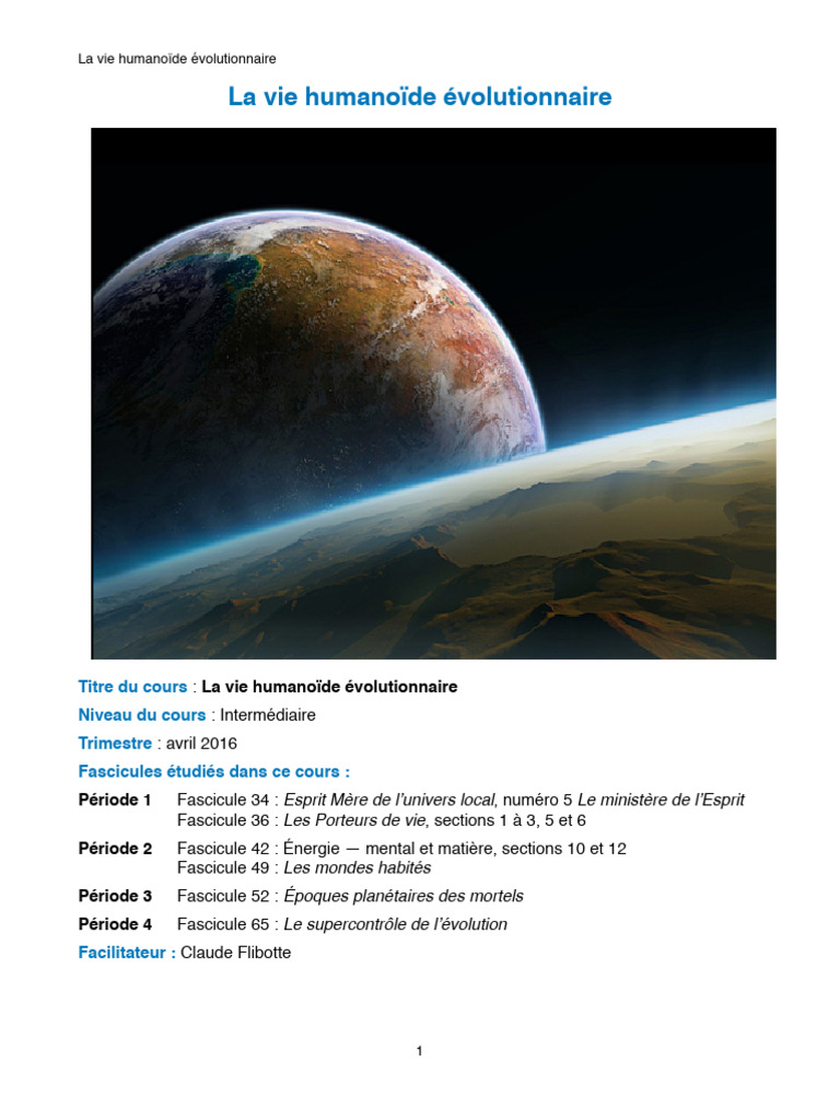 Comprendre la vie humanoïde évolutionnaire | PDF | Vie | Évolution