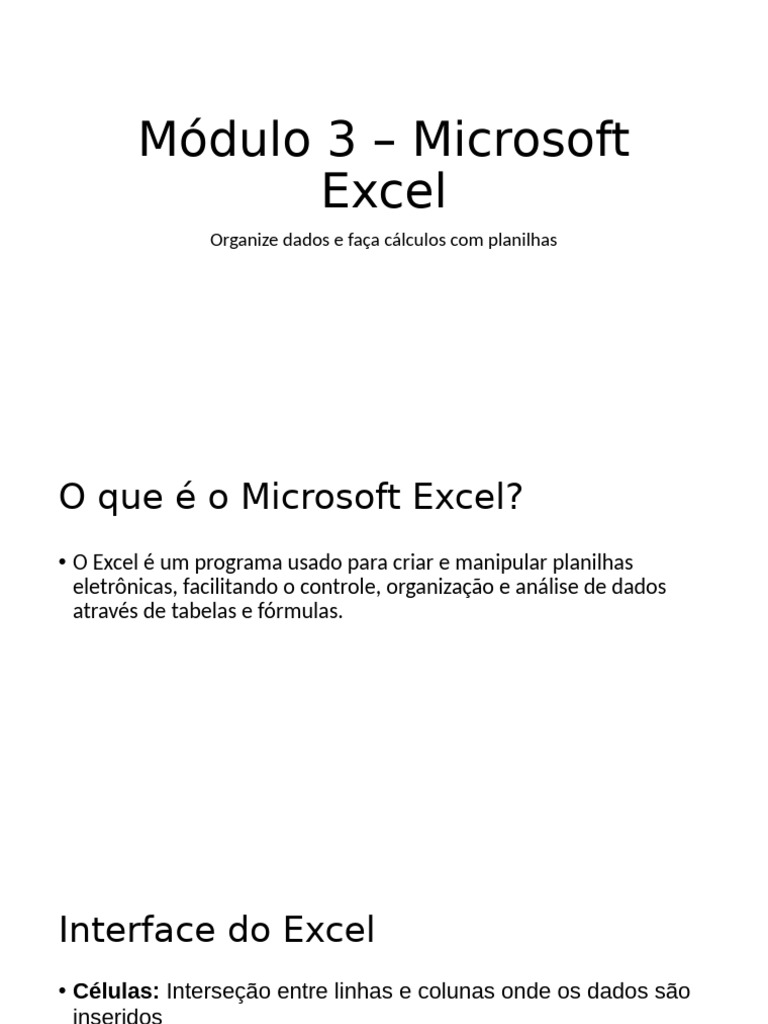 Módulo 3 – Microsoft Excel | PDF