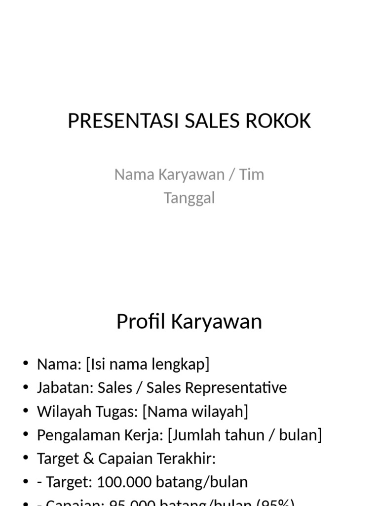 Presentasi Sales Rokok | PDF