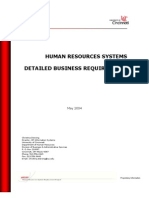 Human Resources Systems Detailed Business Requirements