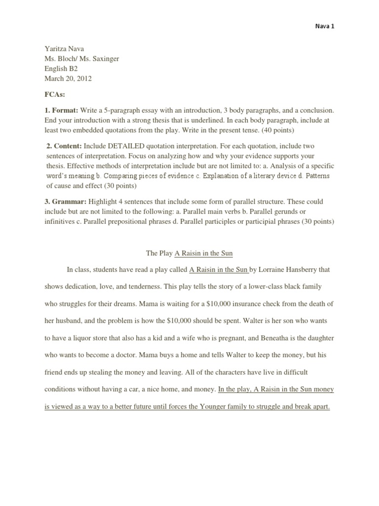 A raisin in the sun pdf image