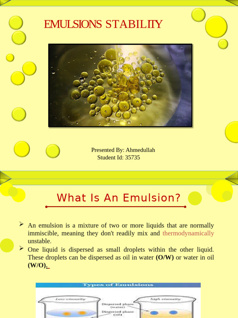 Ak Stability2 Pppts | PDF | Emulsion | Colloid