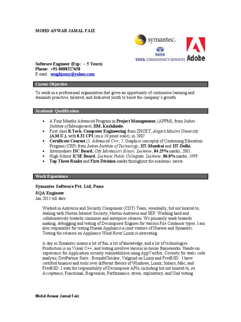 Sample video resume script for it students image