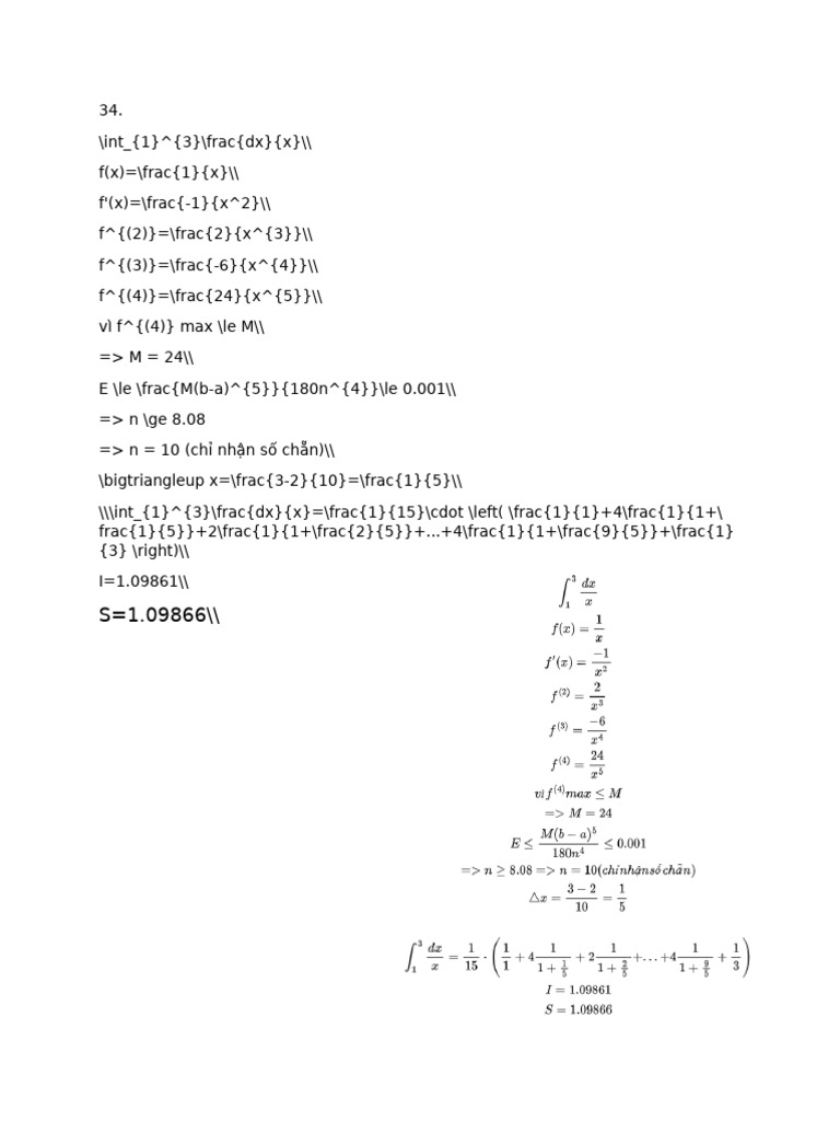 Integral Calculations and Approximations | PDF