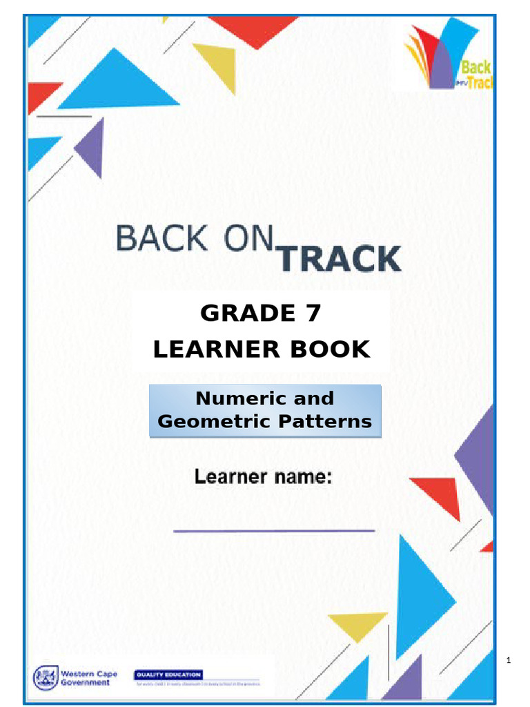Bot GR 7 Patterns Learner Book Final | PDF | Mathematics