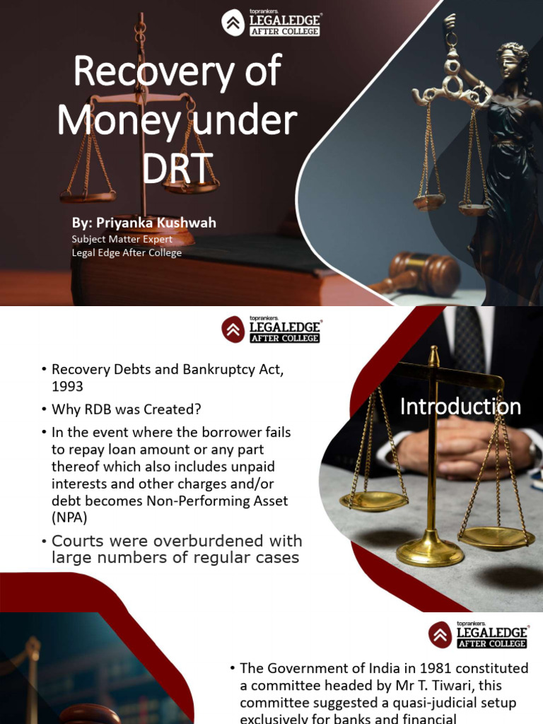 Debt Recovery Tribunal Overview | PDF | Bankruptcy | Justice