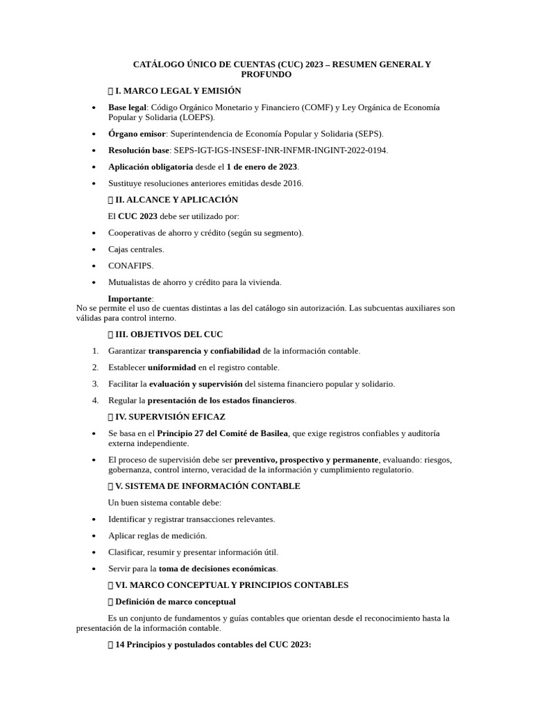 Catálogo Único de Cuentas 2023 | PDF | Contabilidad | Estado financiero