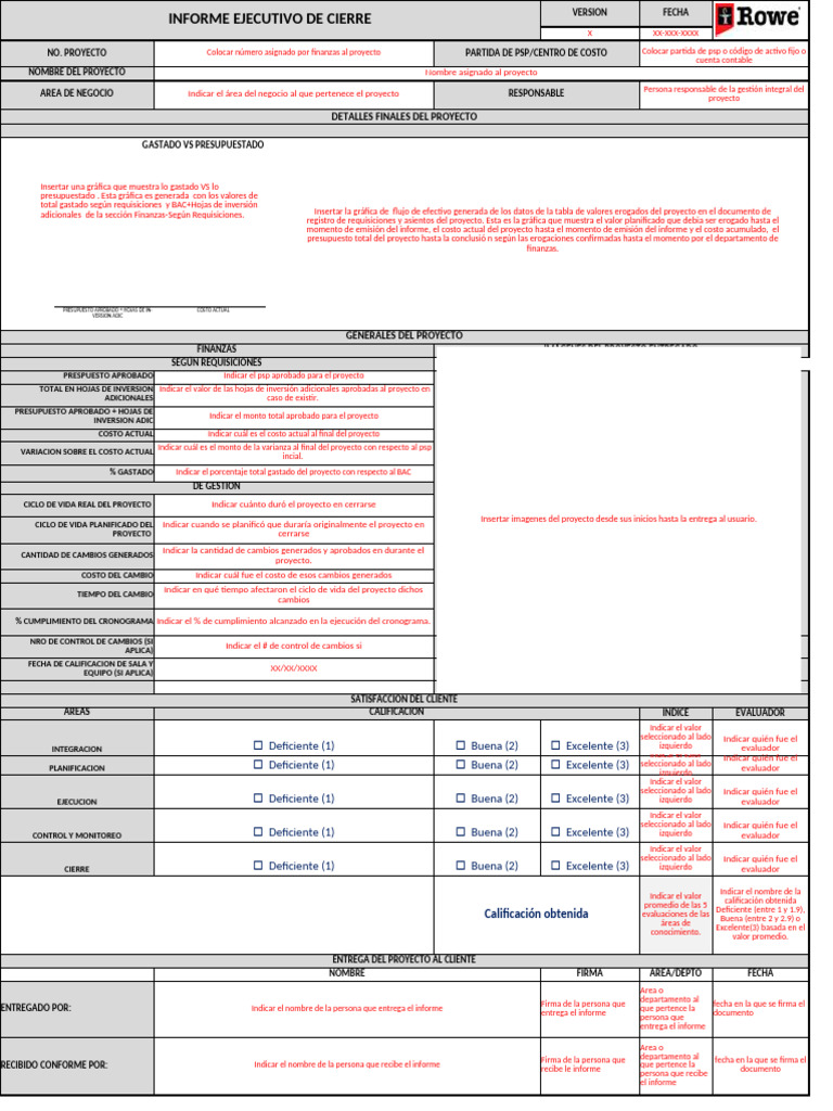 Informe Ejecutivo de Proyecto Finalizado | PDF | Presupuesto