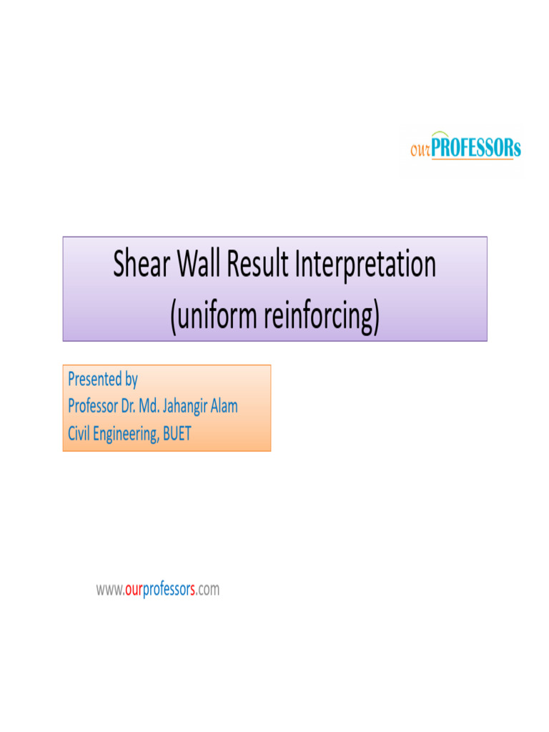 Shear Wall Design Analysis Guide | PDF | Shear Stress | Stress (Mechanics)