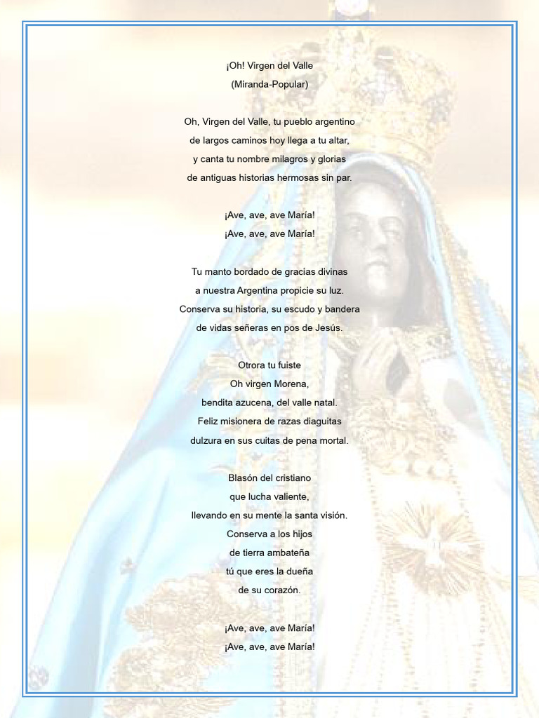 Himno a la Virgen del Valle | PDF