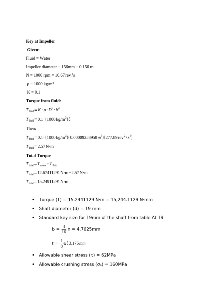 Key at Impeller | PDF