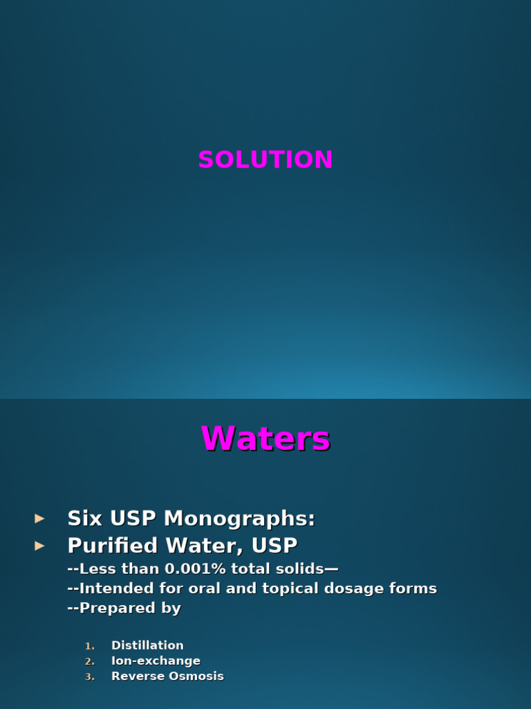 USP Water Types and Gas Solubility Factors | PDF | Solubility | Gases