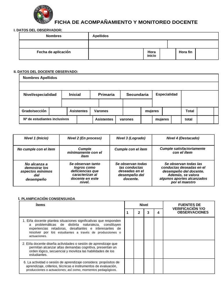 Ficha de Acompañamiento Docente | PDF | Aprendizaje | Salón de clases