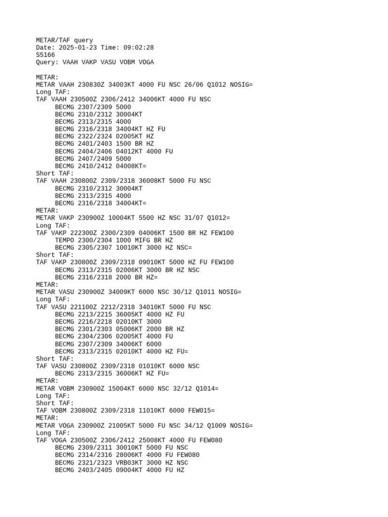 S5166 Metar | PDF