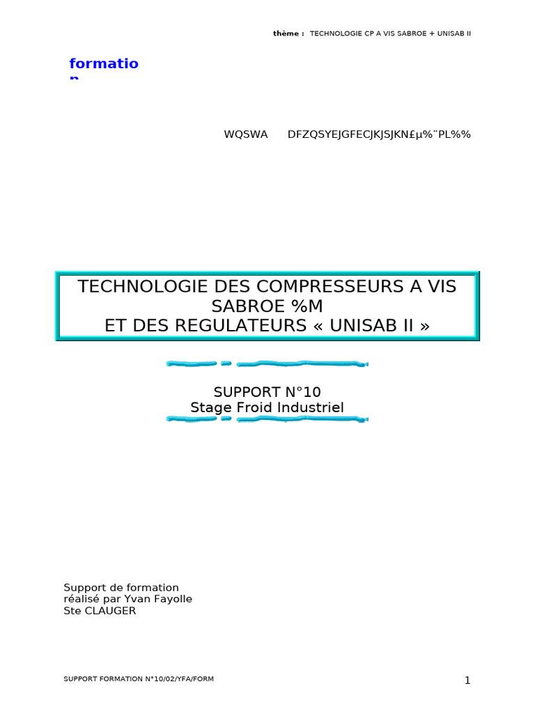Technologie des Compresseurs à Vis UNISAB II | PDF | Technologies du ...