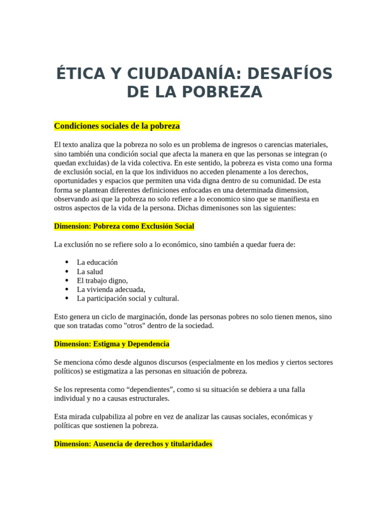 Desafios de La Pobreza | PDF