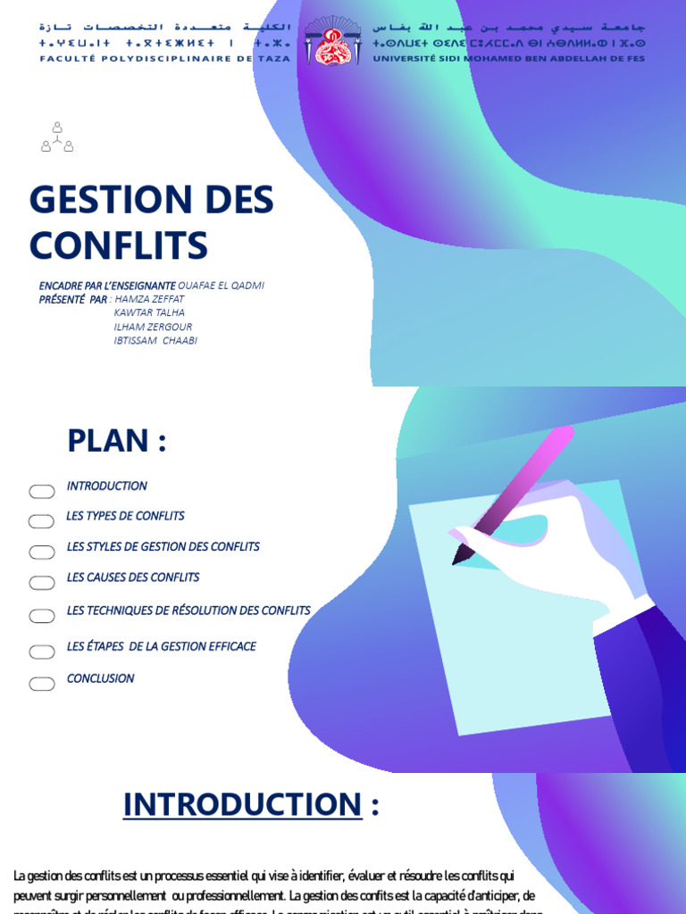 Gestion des Conflits : Types et Solutions | PDF | Résolution de conflit ...