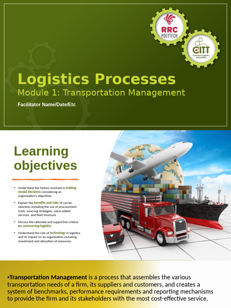 Transportation Management Strategies Guide | PDF | Logistics | Transport
