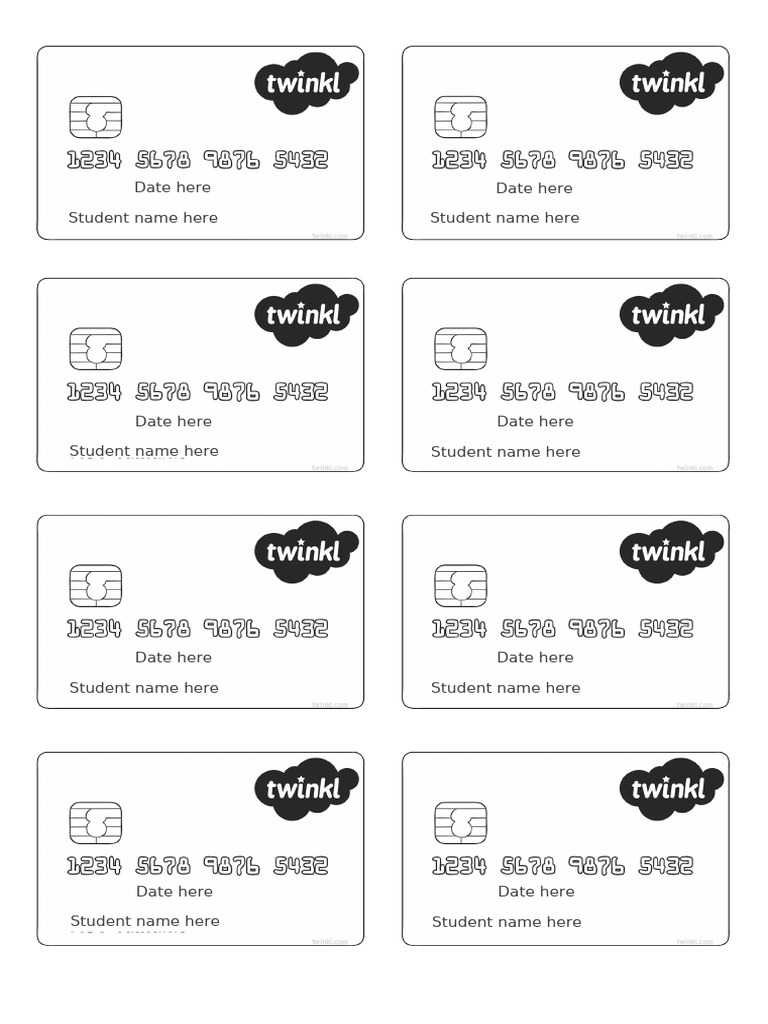 T M 3398 Editable Bank Card Template | PDF