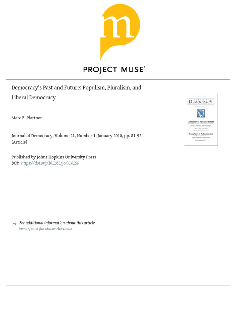 Populism and Pluralism in Democracy | PDF | Populism | Democracy