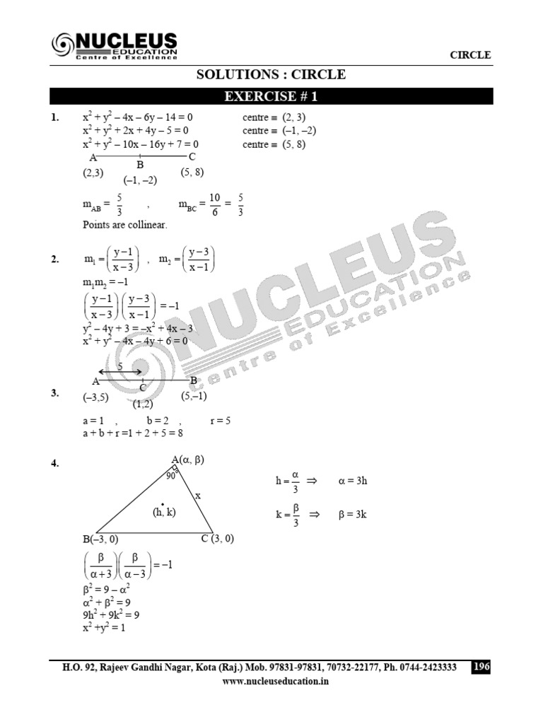 Circle Through (4,2) Tangent to Lines | PDF | Circle | Elementary ...