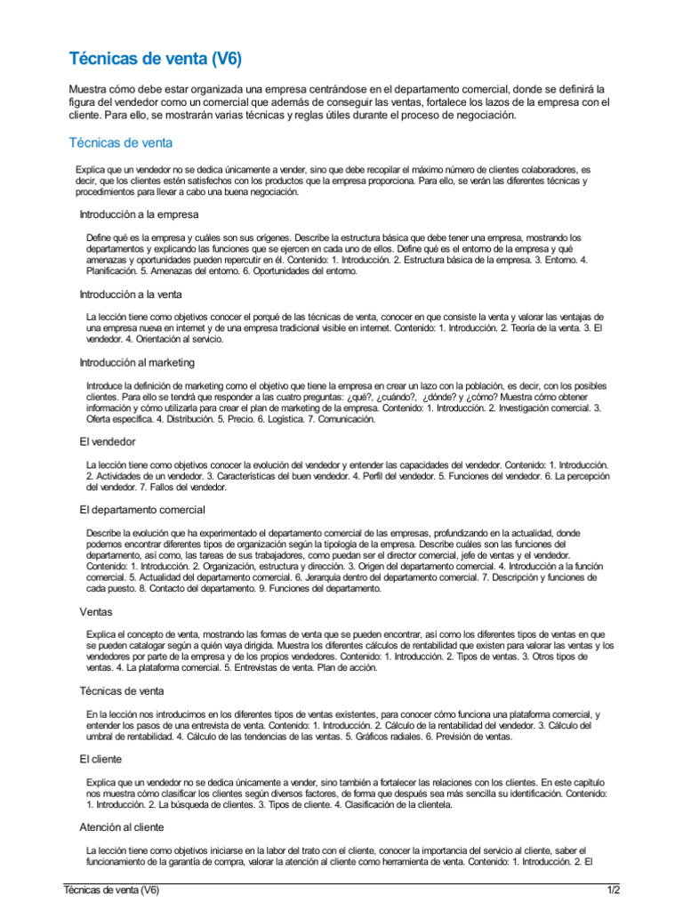Técnicas Efectivas de Venta y Negociación | PDF | Ventas | Business